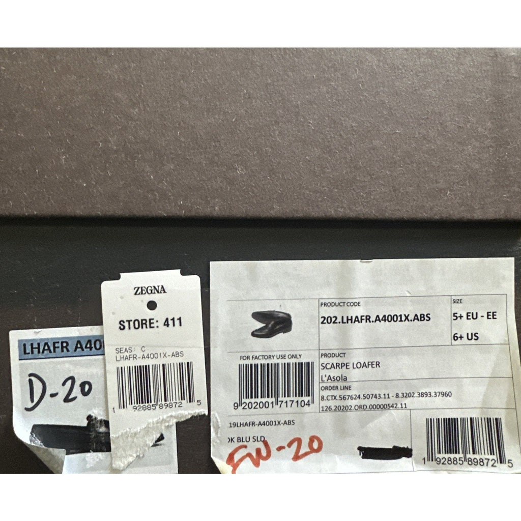 New $1190 Ermenegildo Zegna Reverse Construction Loafers Black 6.5 US/39.5 Eu