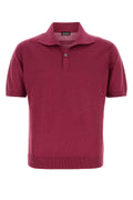 Zegna Men Tyrian Purple Knit Polo Shirt