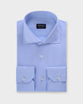 Zegna Pale Blue and White Stripe Trofeo Comfort Cotton Shirt