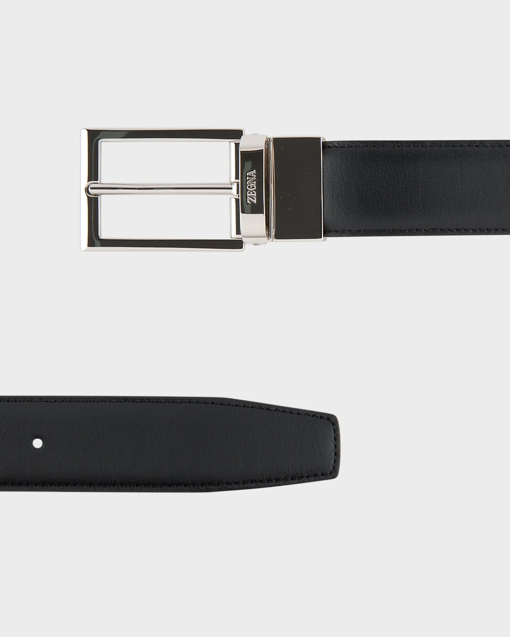 Black And Dark Brown Reversible Leather Belt