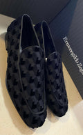 New $650 Ermenegildo Zegna Loafers Shoes Black 9.5 US Italy