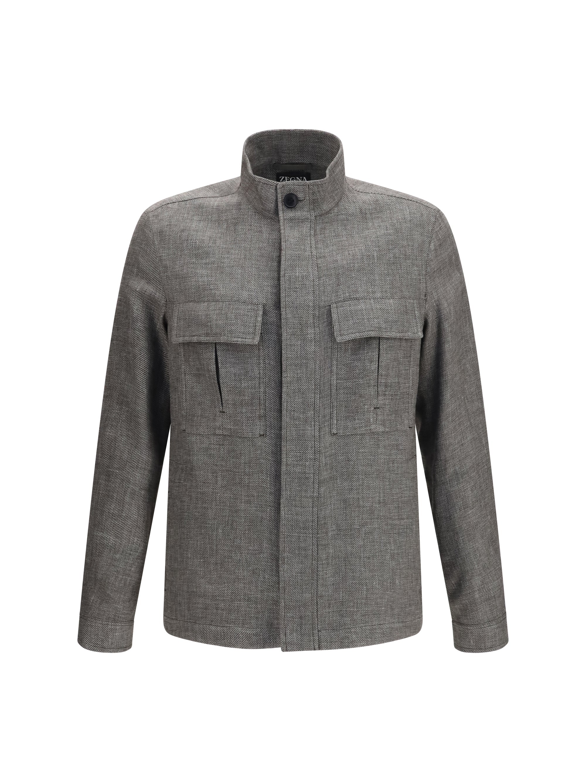 Zegna High-collar Shirt Jacket 001