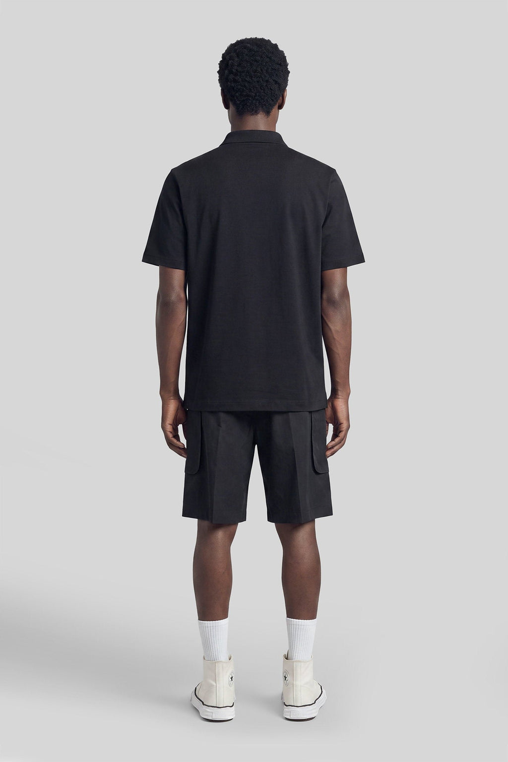 Polo in black cotton