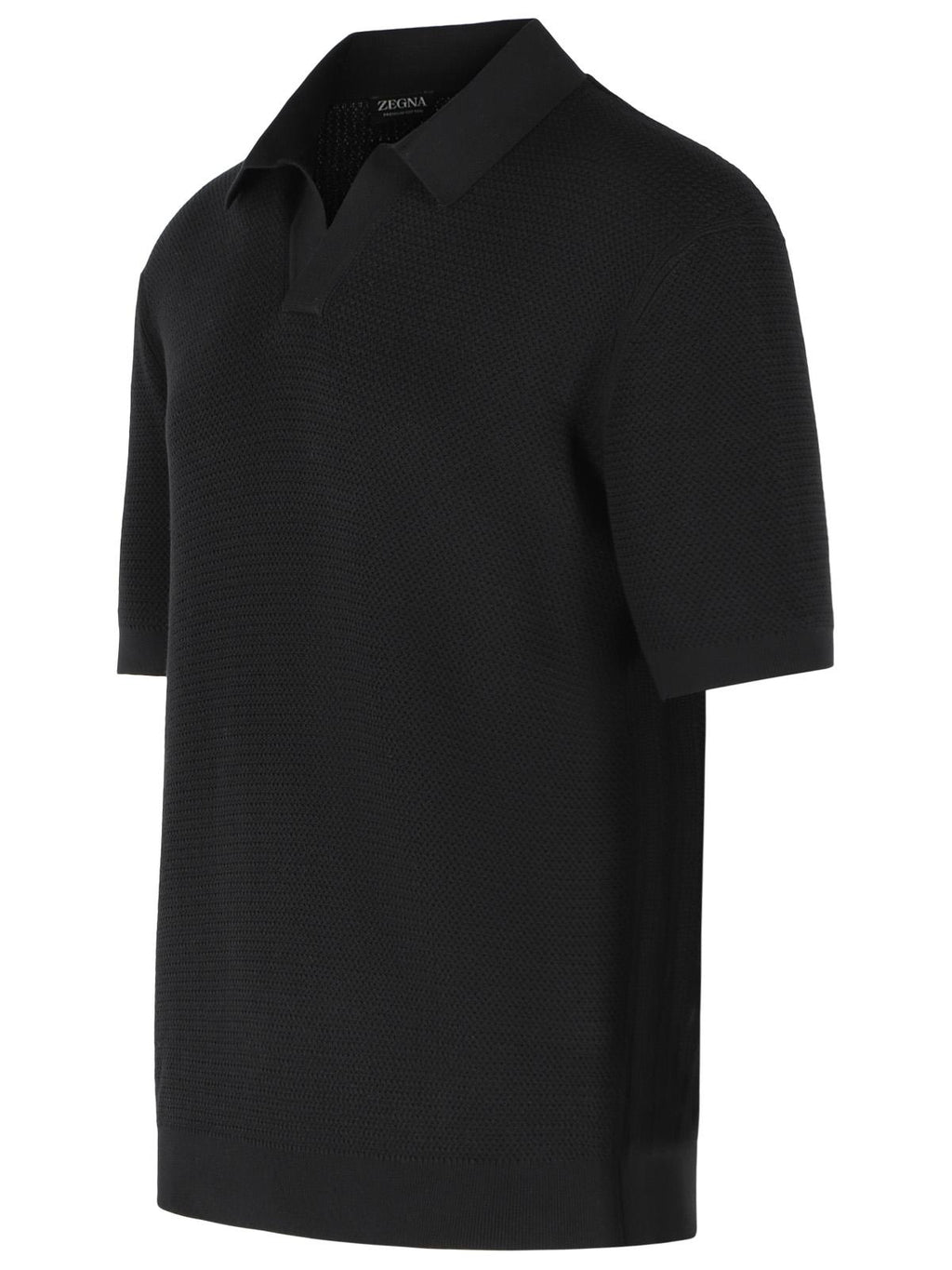 Zegna Cotton Polo Shirt Black Men