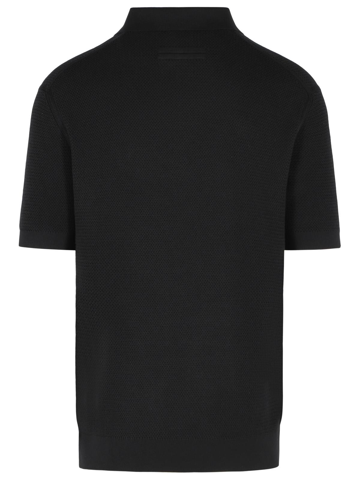 Zegna Cotton Polo Shirt Black Men