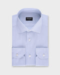Blue And Green Pinstripe Trecapi Cotton Shirt