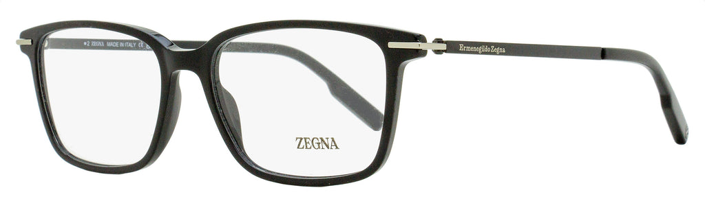 Zegna EZ5246 Acetate Rectangle Eyeglasses — Black