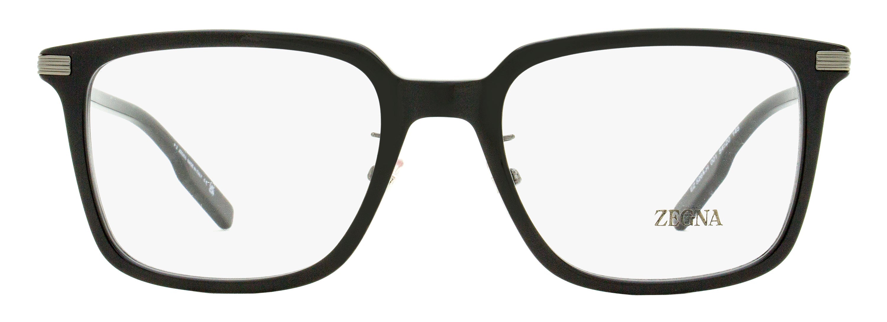 Zegna EZ5265-H Stepped Browline Eyeglasses — Black