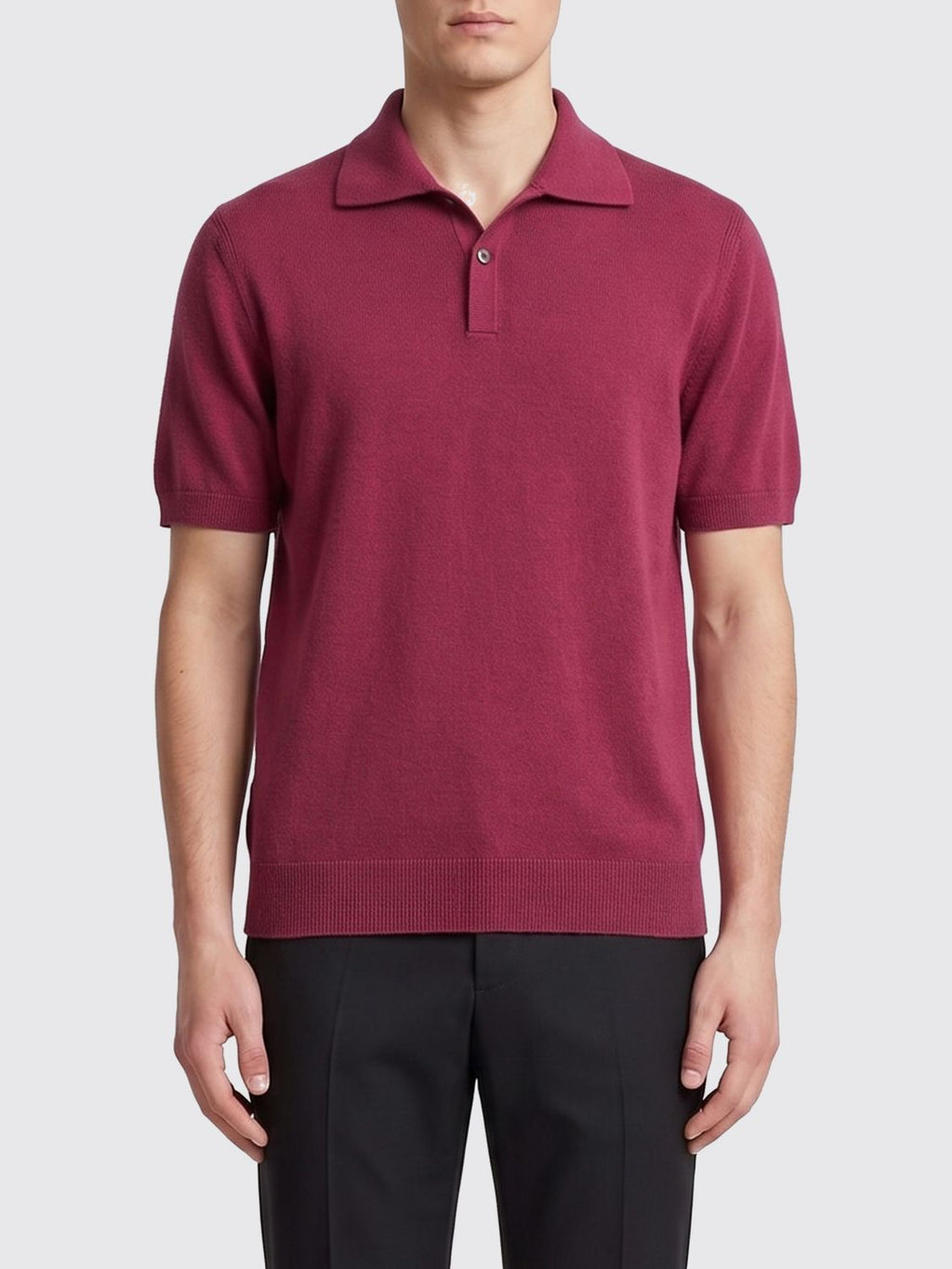 Zegna Polo Shirt Men Crimson