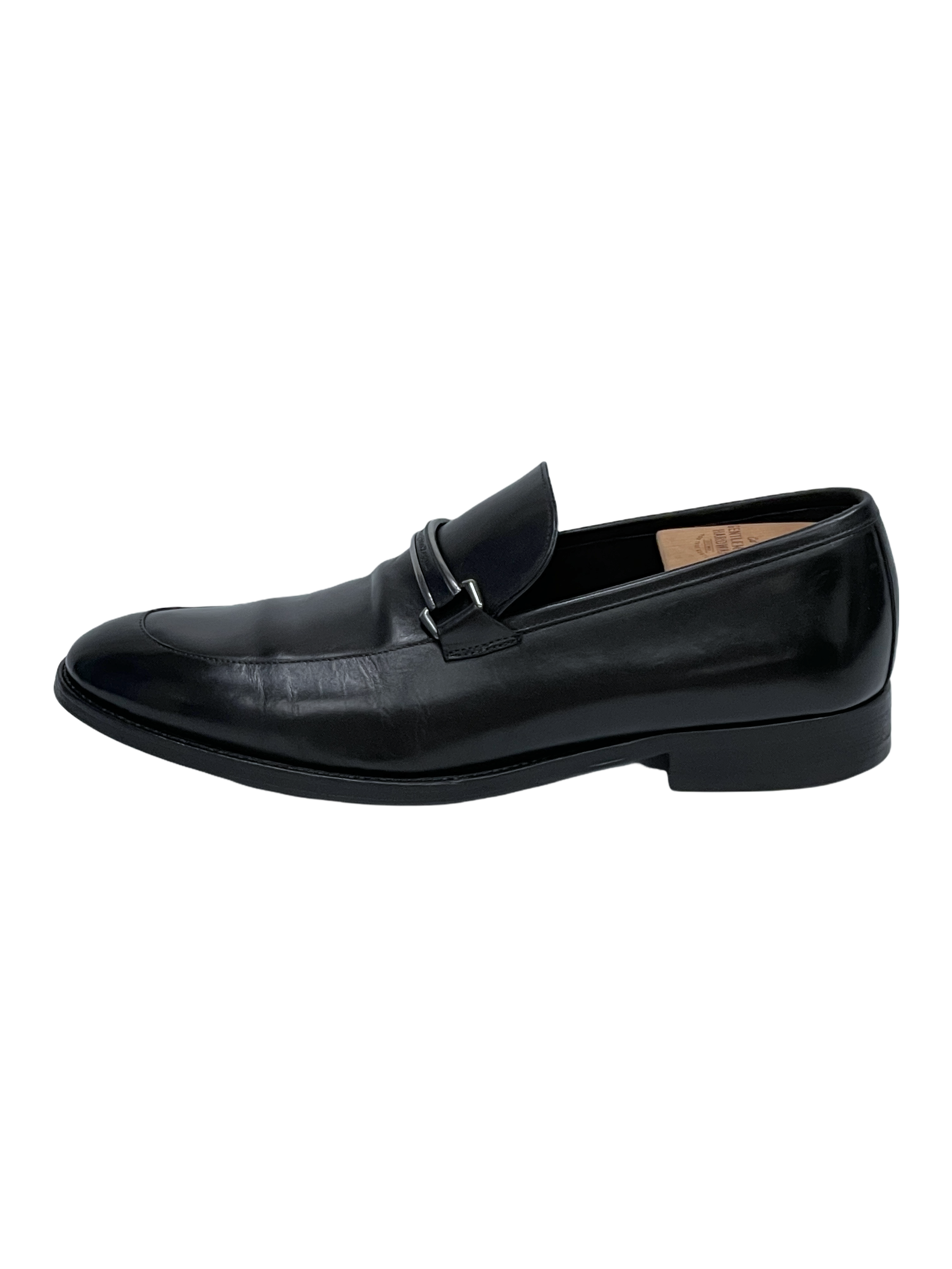 Ermenegildo Zegna Black Leather Penny Loafers 8 D US