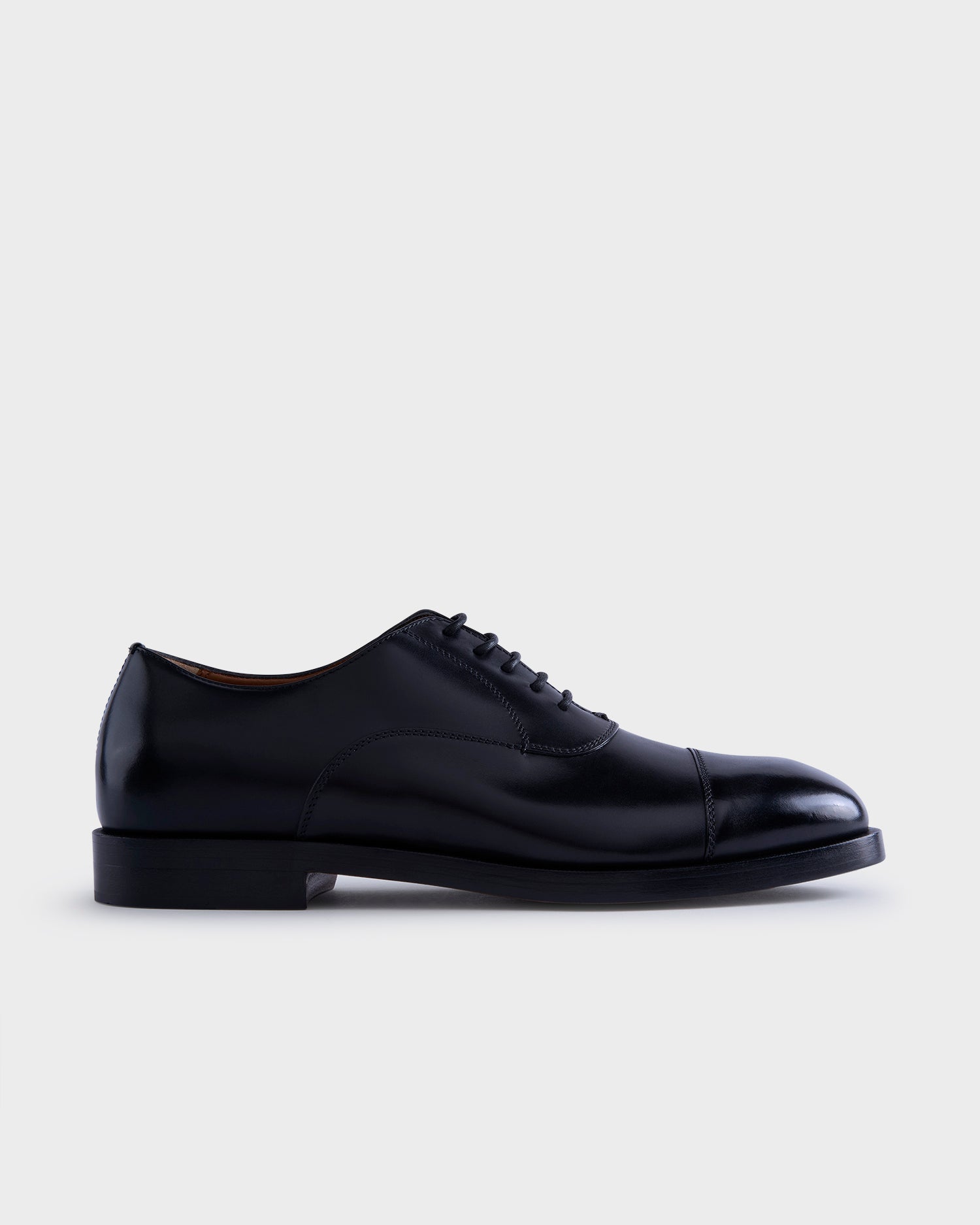 Black Leather Torino Oxford Shoes