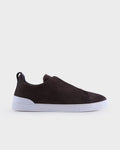 Brown Suede Triple Stitch Sneakers