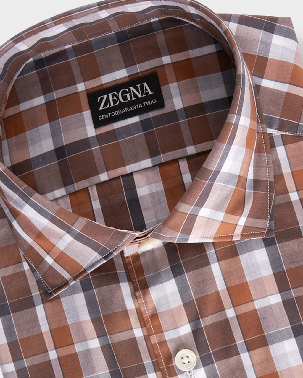 Rust Brown Centiquaranta Cotton Twill Shirt