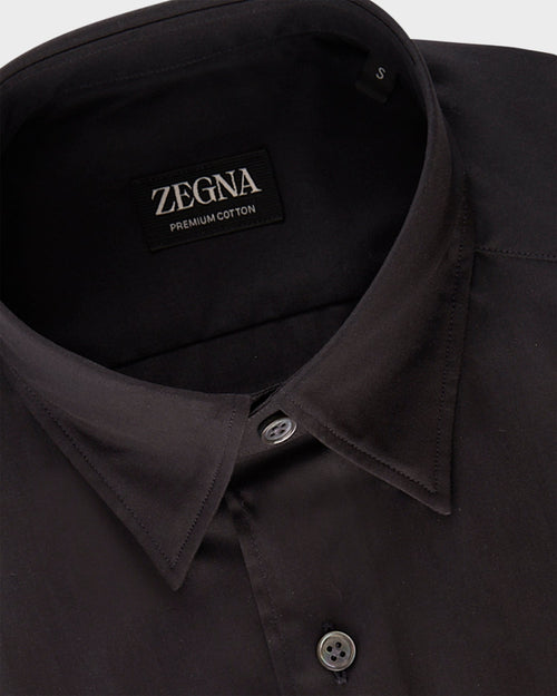 Black Premium Cotton Twill Shirt