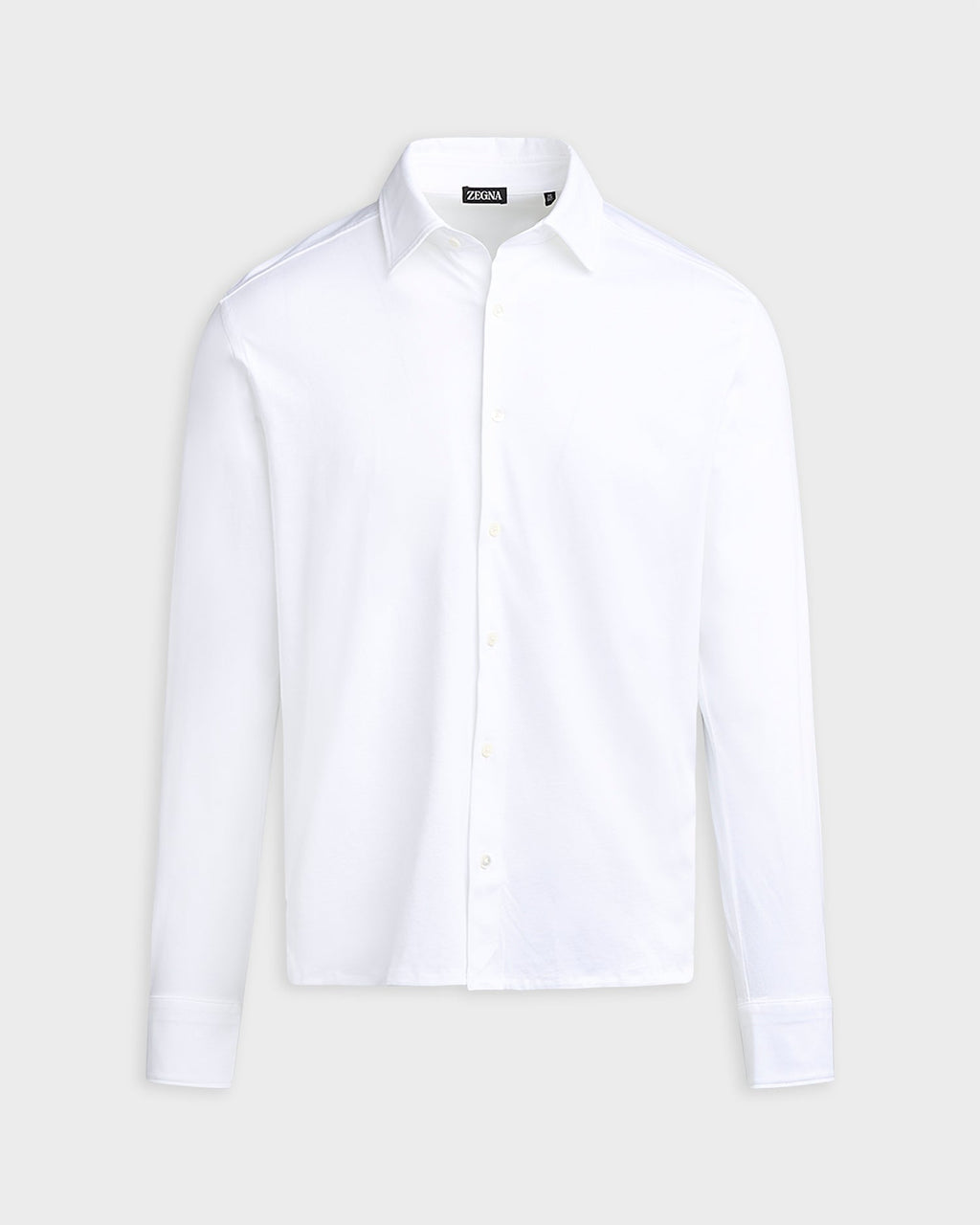 White Long Sleeve Cotton Polo Shirt