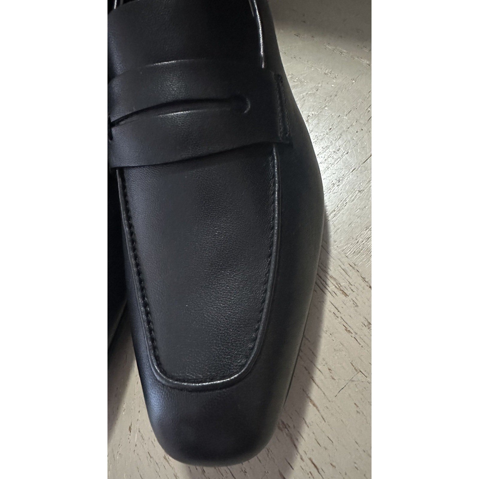New $1190 Ermenegildo Zegna Leather Reverse Construction Loafers Black 7 US/40 E