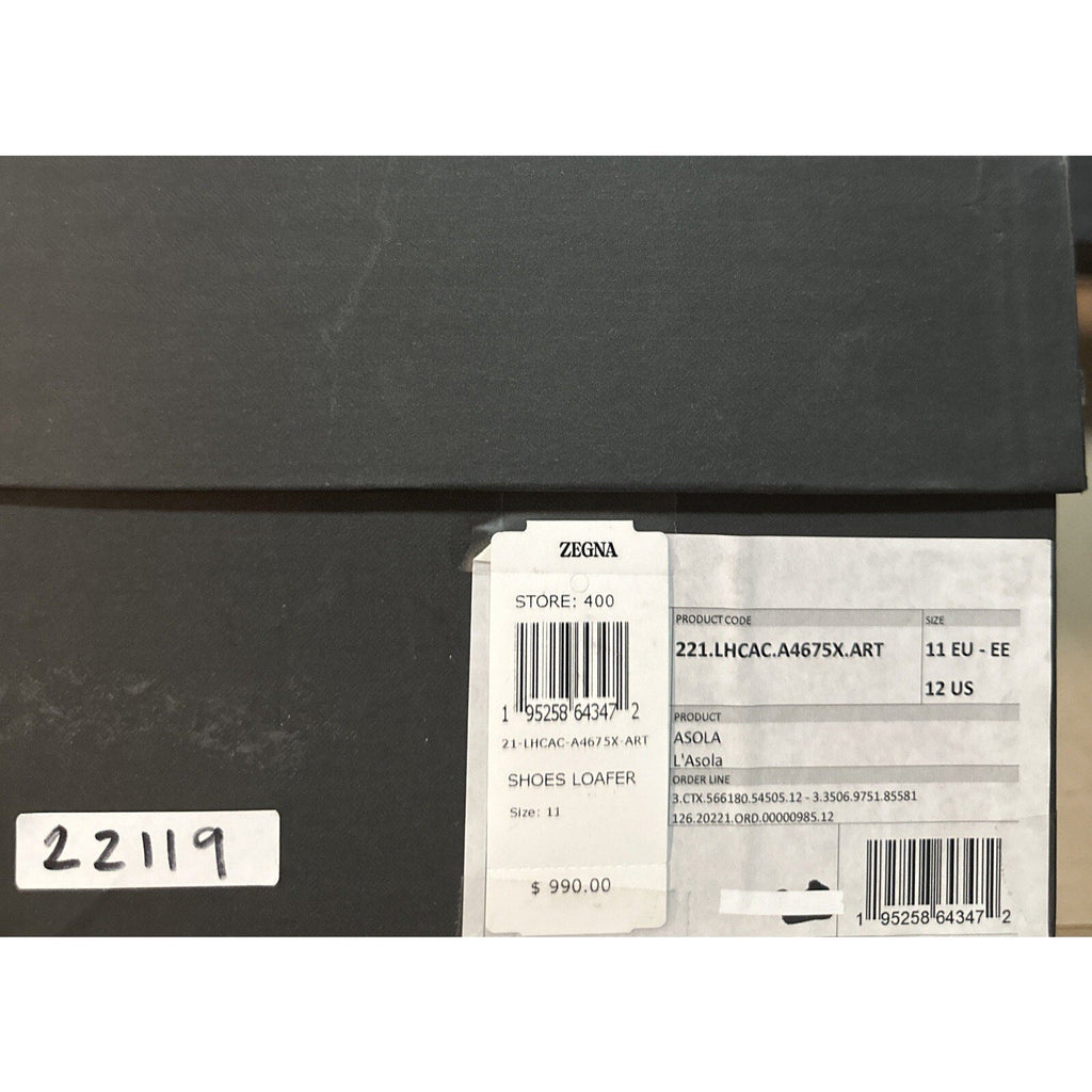 New $990 Ermenegildo Zegna Suede Reverse Construction Loafers LT Green 12 US