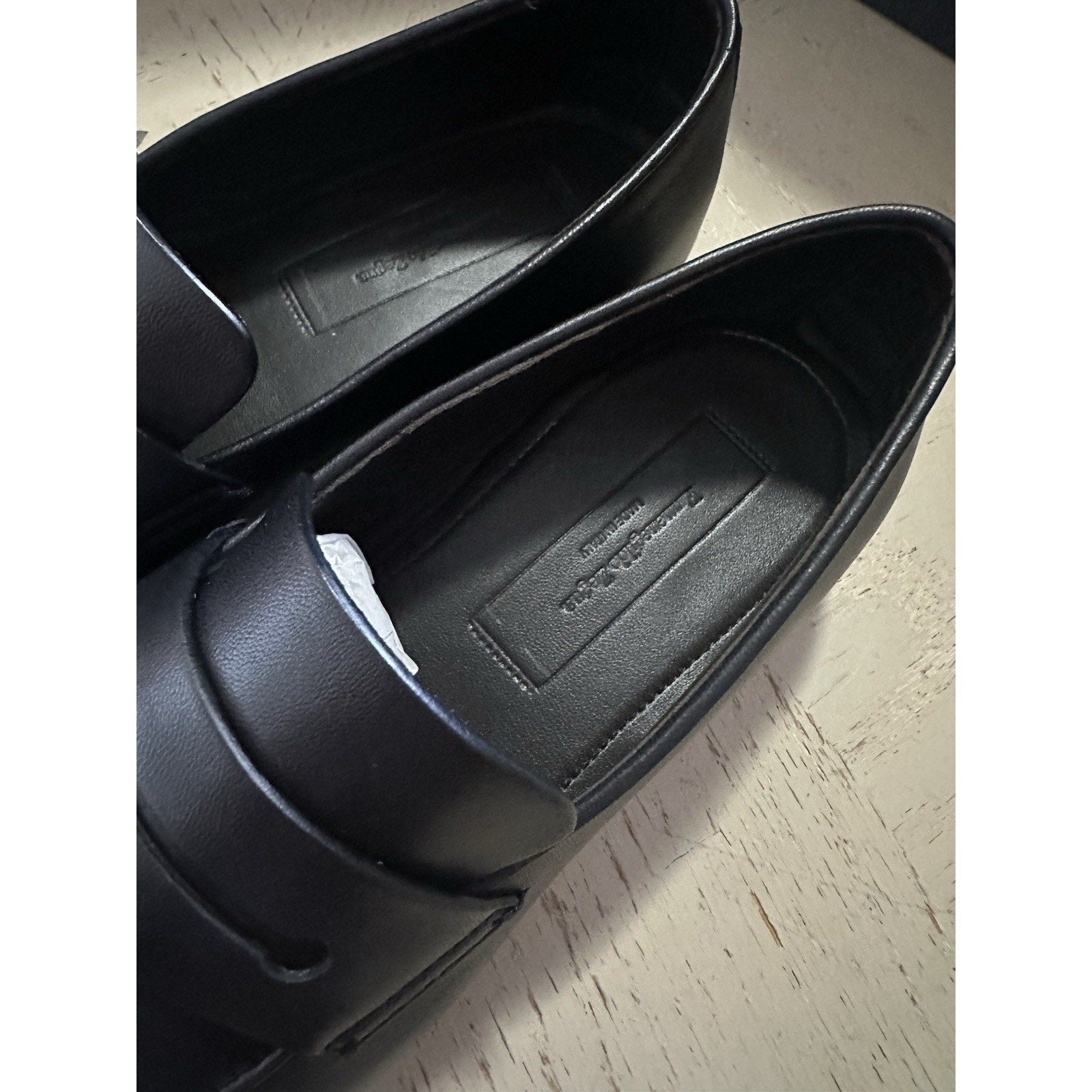 New $1190 Ermenegildo Zegna Reverse Construction Loafers Black 6.5 US/39.5 Eu