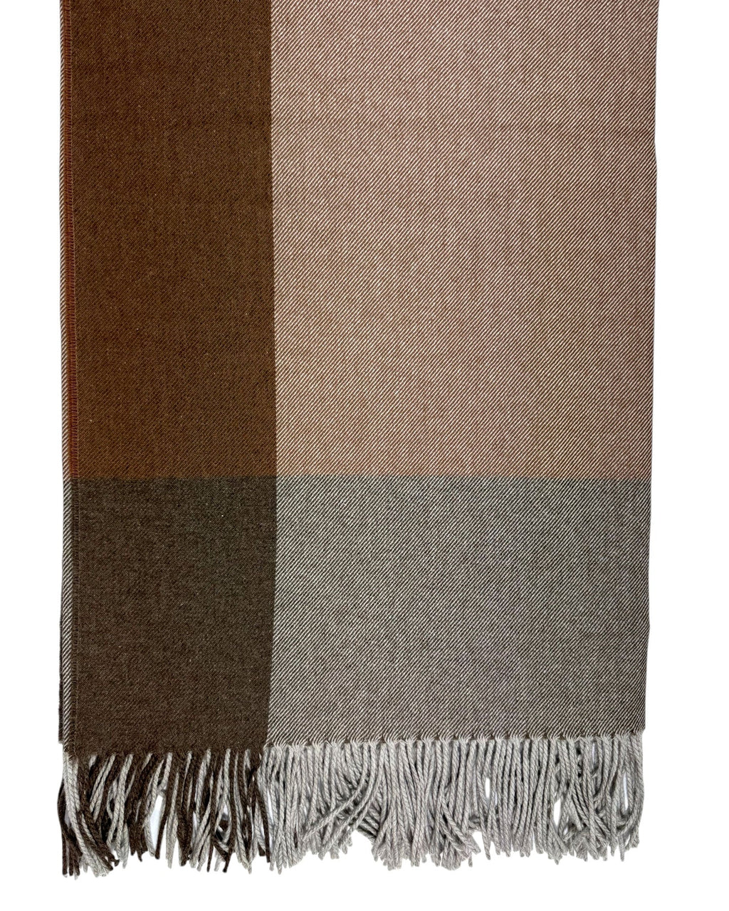 Tessitura Di Novara Cashmere Throw Blanket Brown Gray - Zegna Fabrics SALE