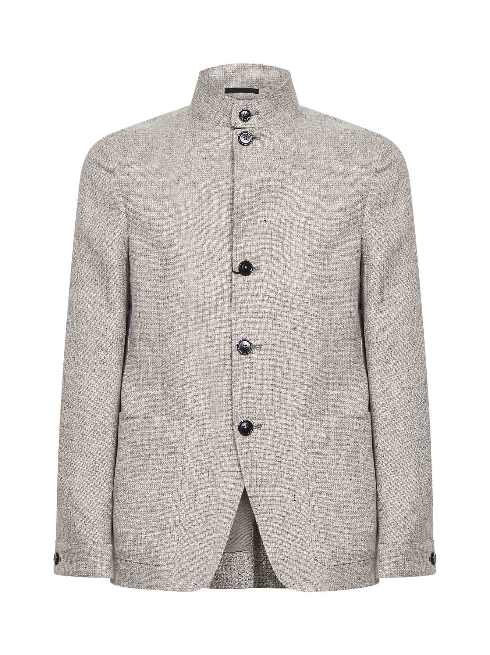 Zegna Men Medium Brown Il Conte Oasi Linen Jacket