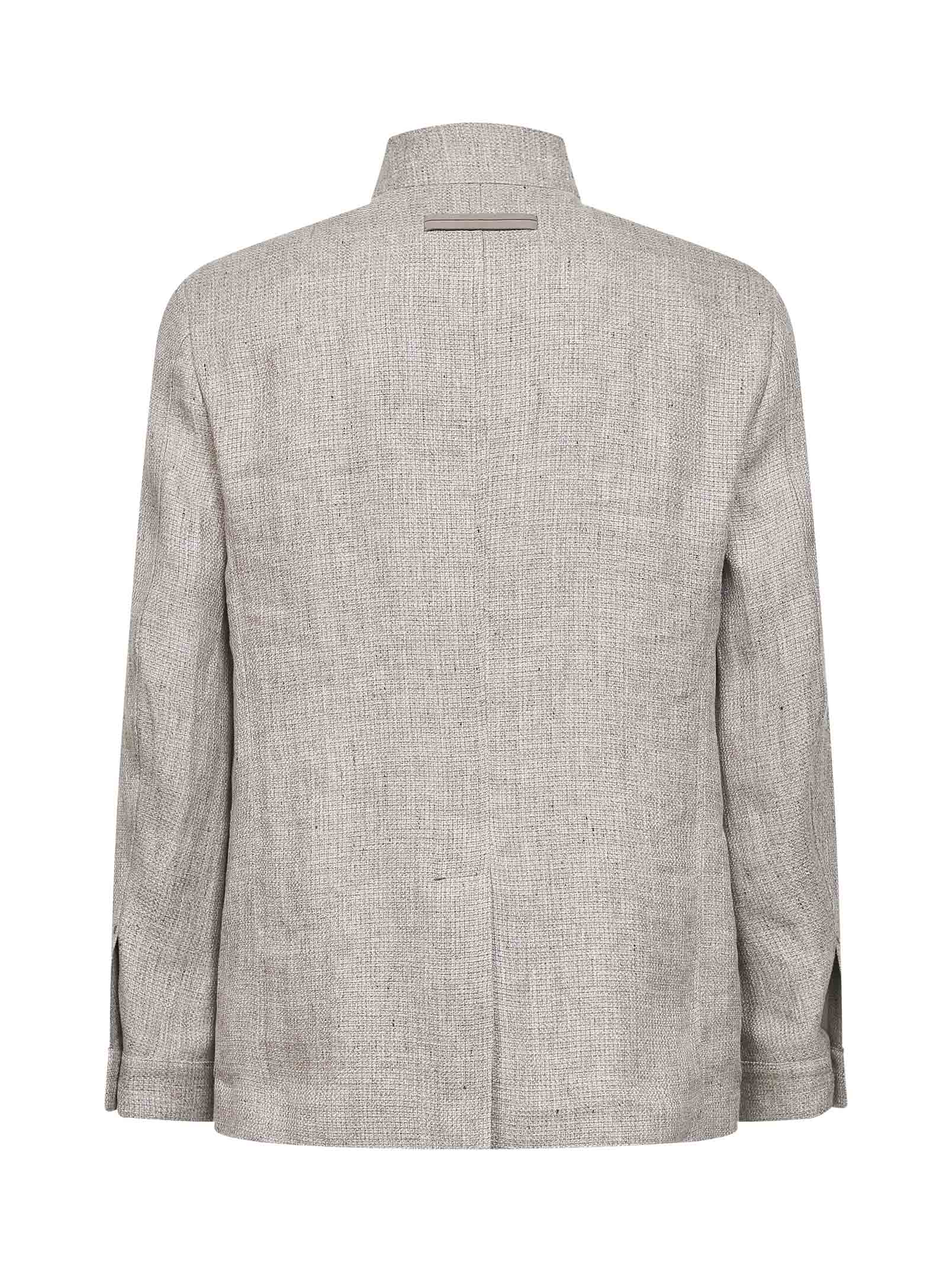 Zegna Men Medium Brown Il Conte Oasi Linen Jacket