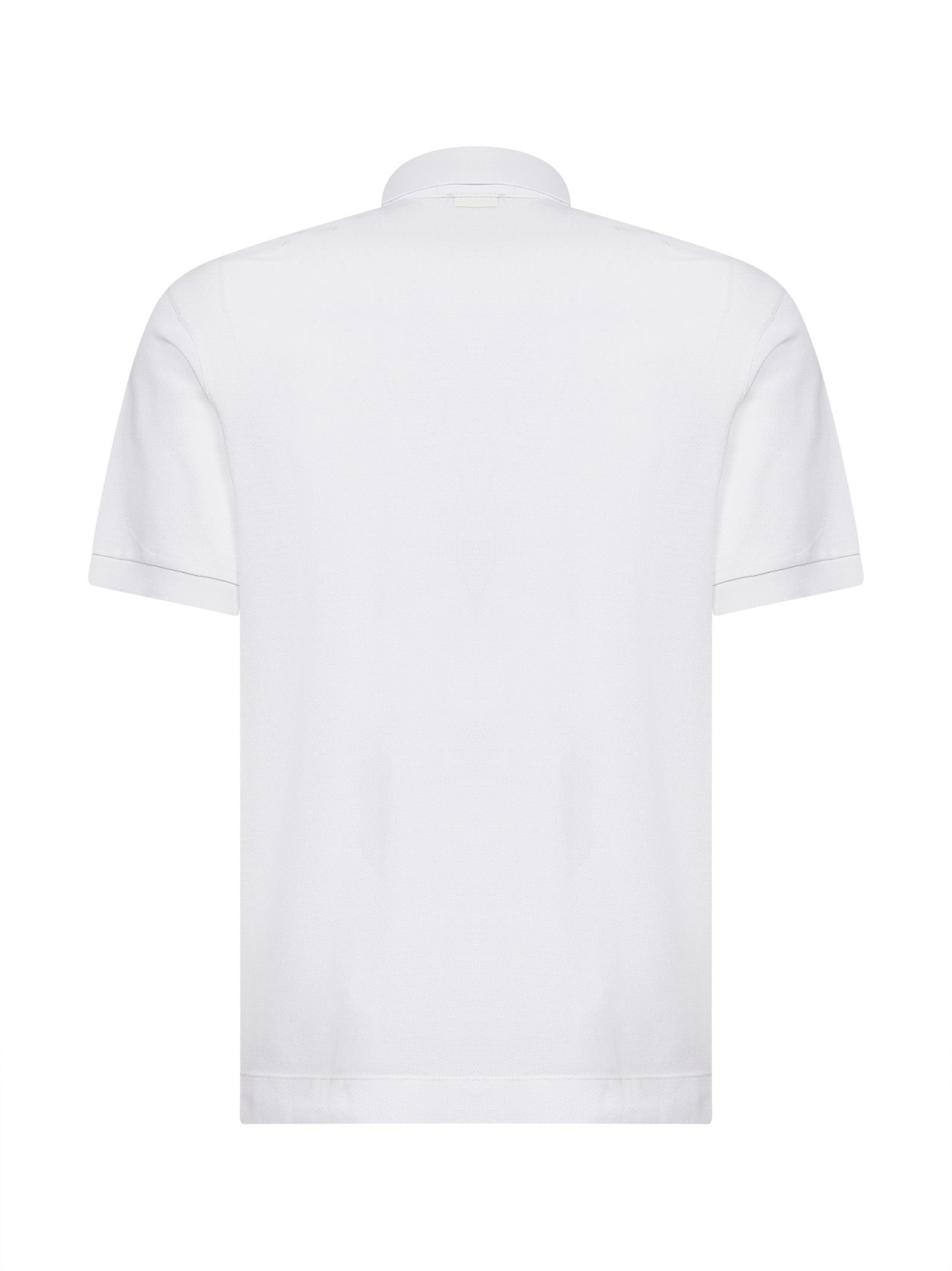 Zegna Men White Cotton And Silk Pique Polo Shirt