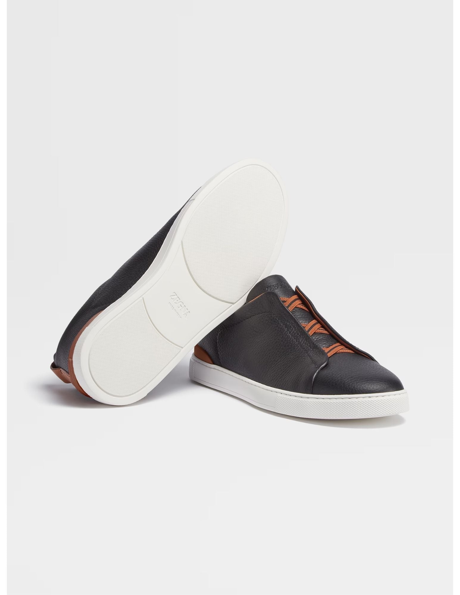 Triple Stitch Sneakers | Black Deerskin
