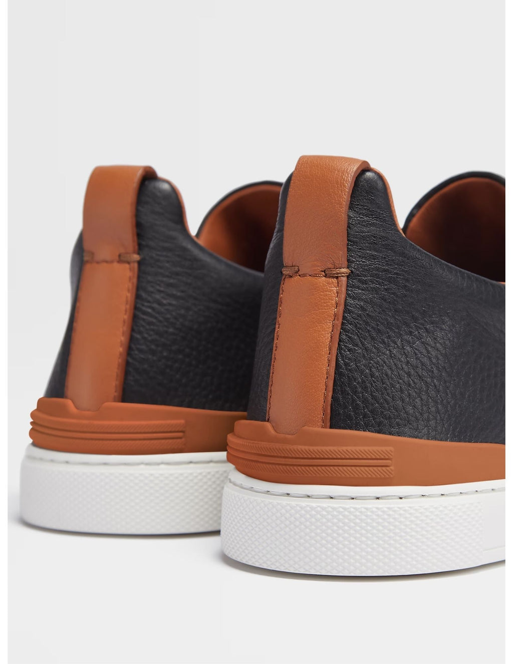 Triple Stitch Sneakers | Black Deerskin