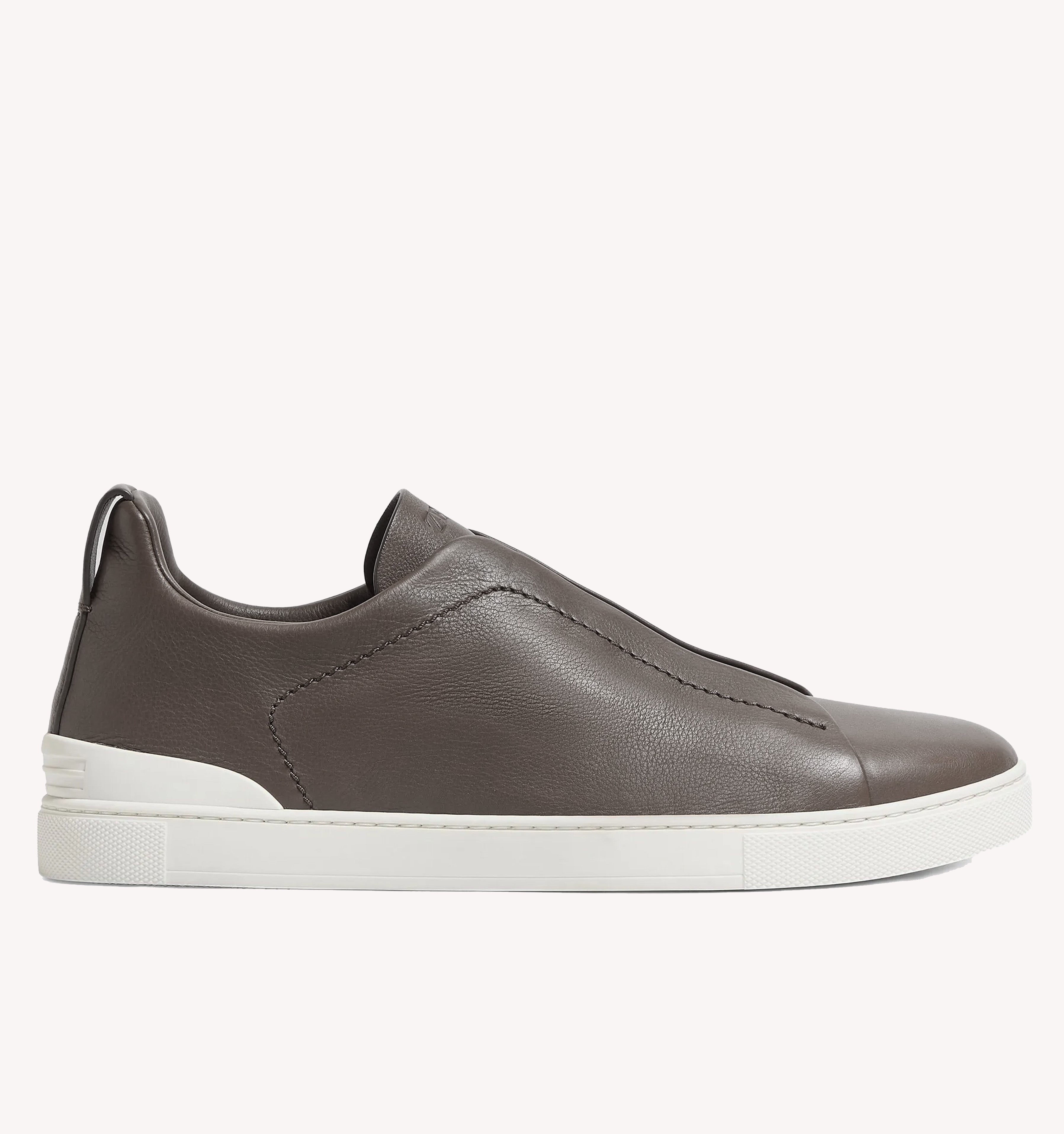 Zegna Triple Stitch Sneaker in Dark Taupe
