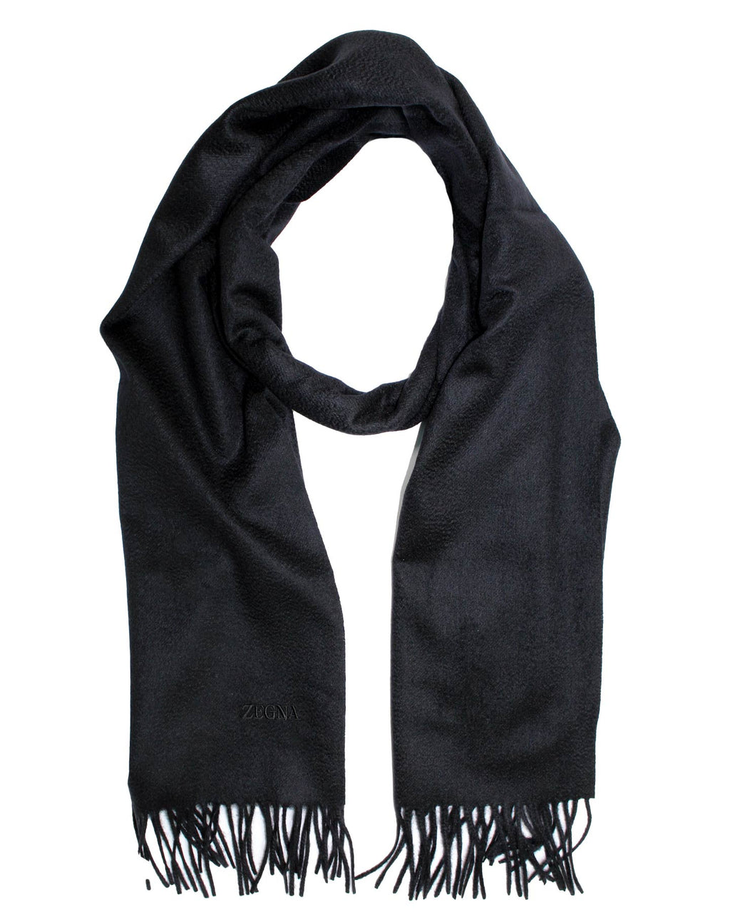 Ermenegildo Zegna Scarf Oasi Cashmere Solid Black - SALE
