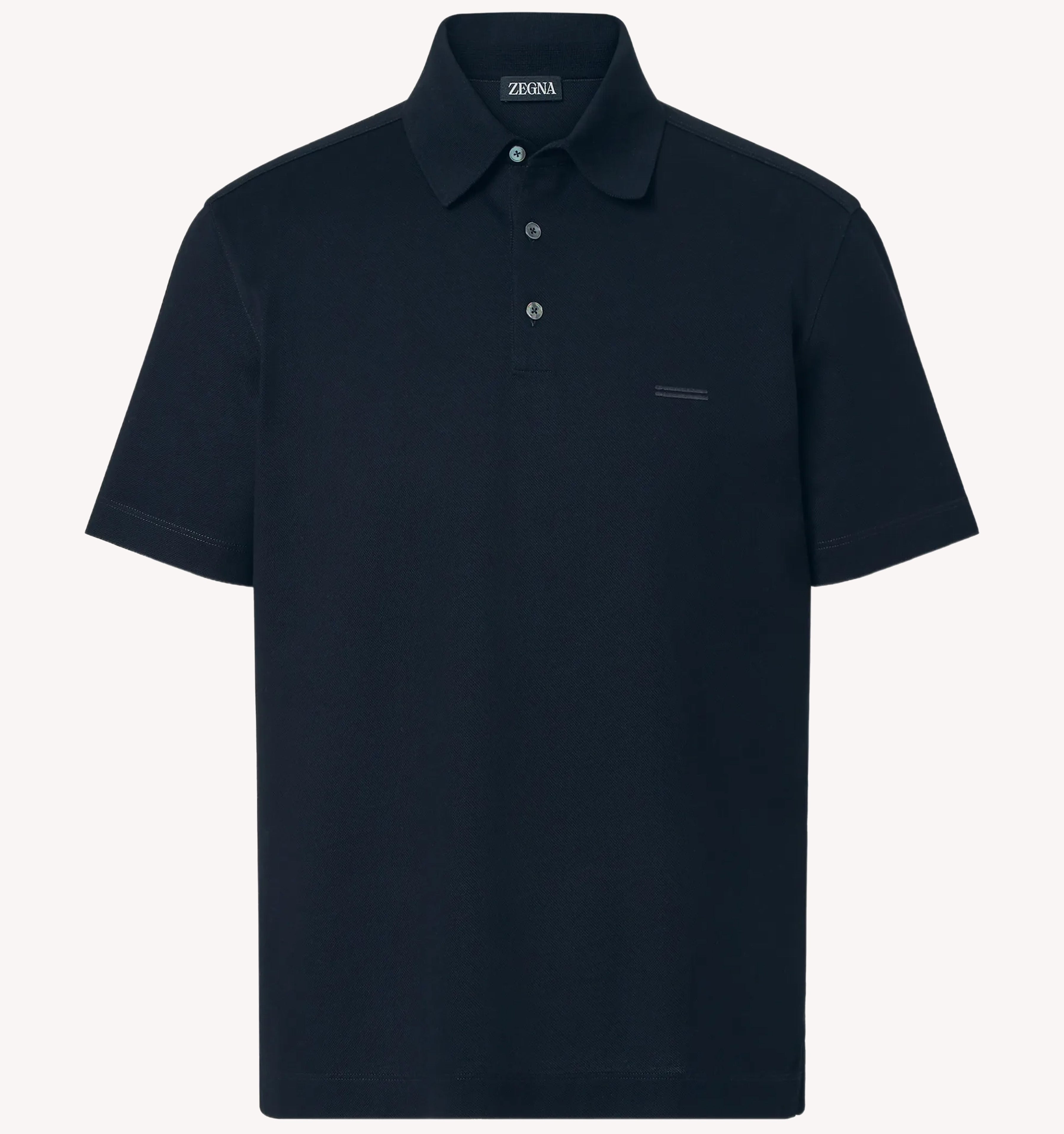 Zegna Piqué Polo in Navy
