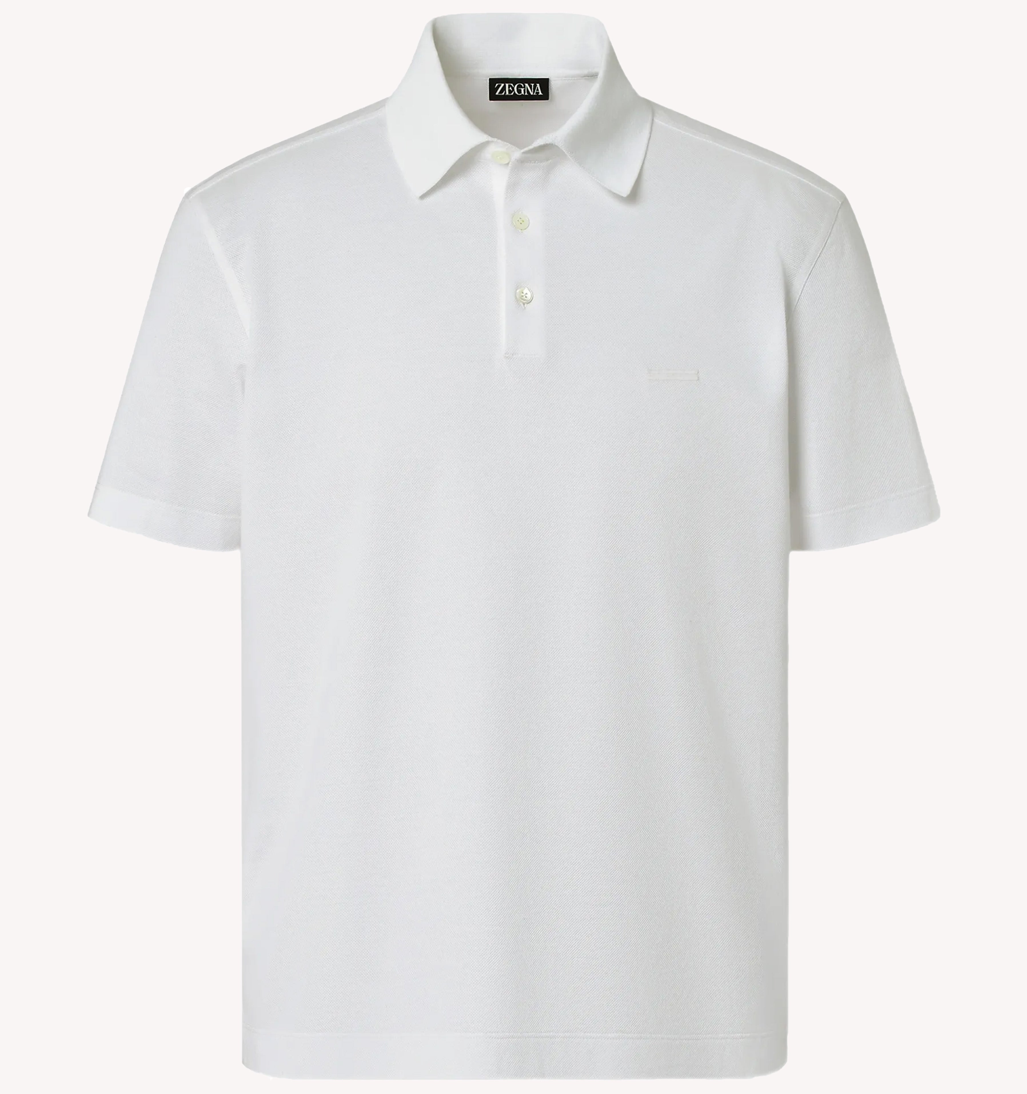 Zegna Piqué Polo in White